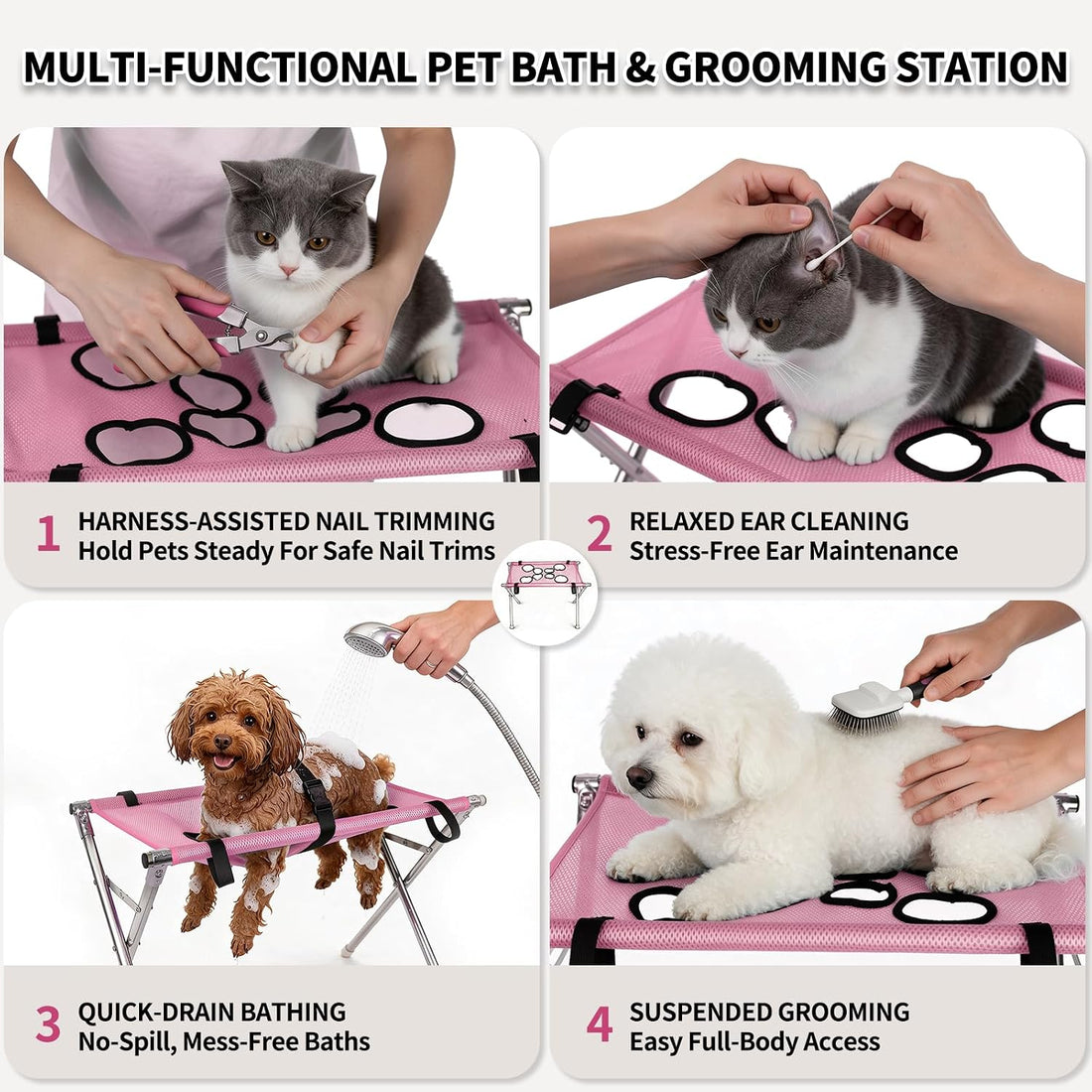 Foldable Pet Grooming Bath Stand for Dogs & Cats