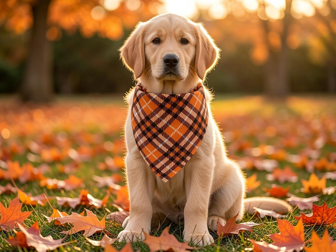 Fall Dog Bandanas 2PCS Halloween Pumpkin Spider Web Large Dogs