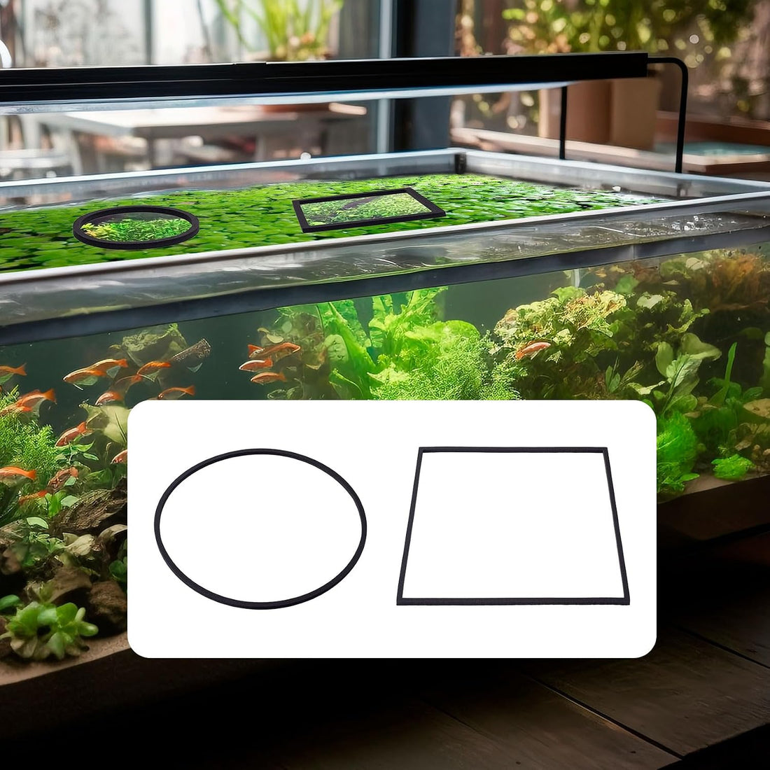 OIIKI 10 PCS Fish Feeding Rings Sets, Floating Aquarium Plant Corral