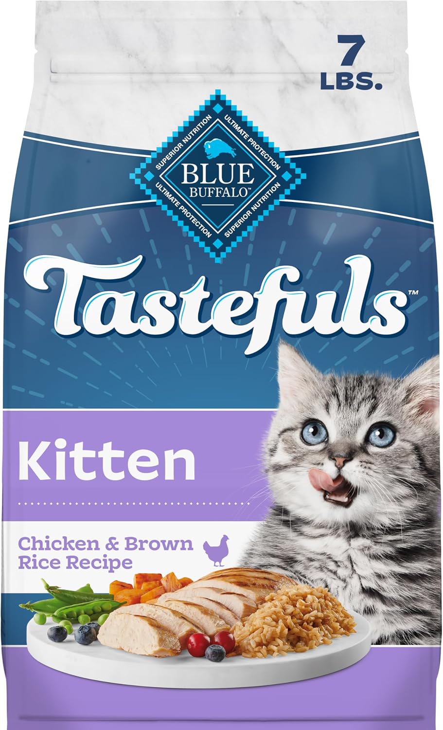 Blue Buffalo Tastefuls Chicken Kitten Dry Cat Food, 3 lb
