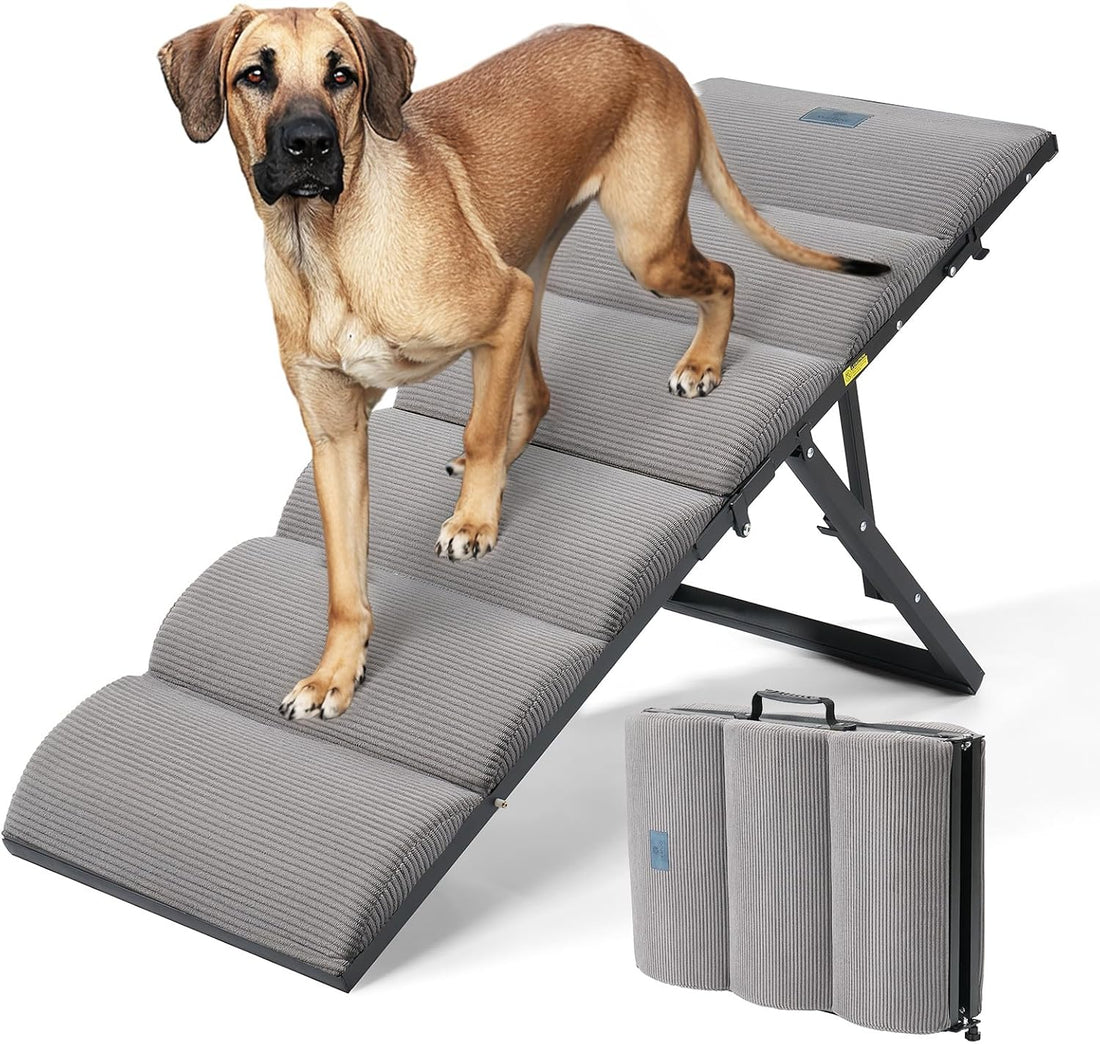 Veehoo Foldable Dog Ramp for Bed Couch Large Dogs