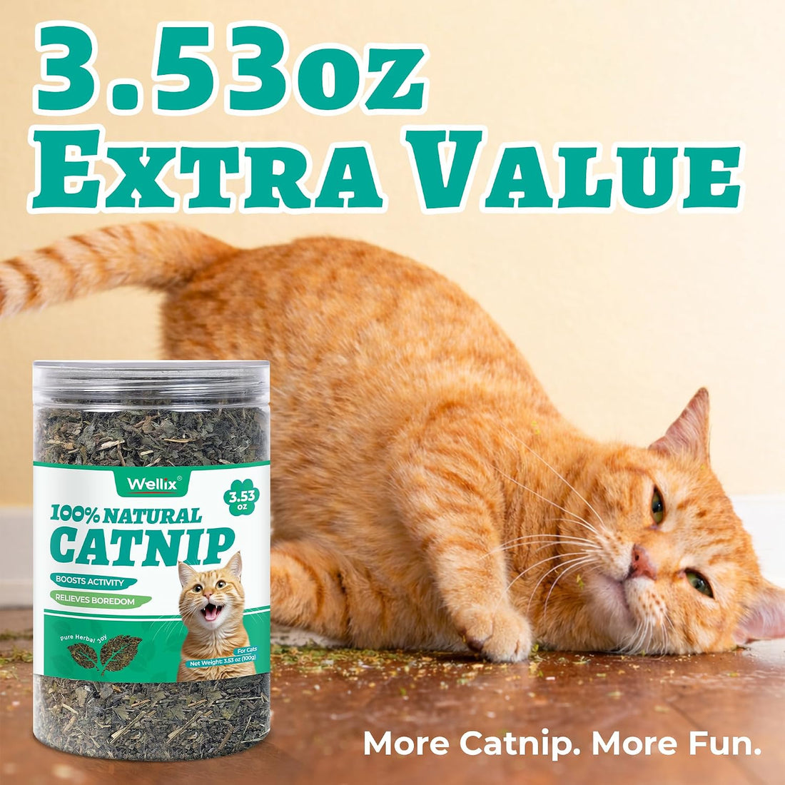 Wellix Fresh Dried Catnip for Cats, Used as Cat Nip Treats, 1.06oz