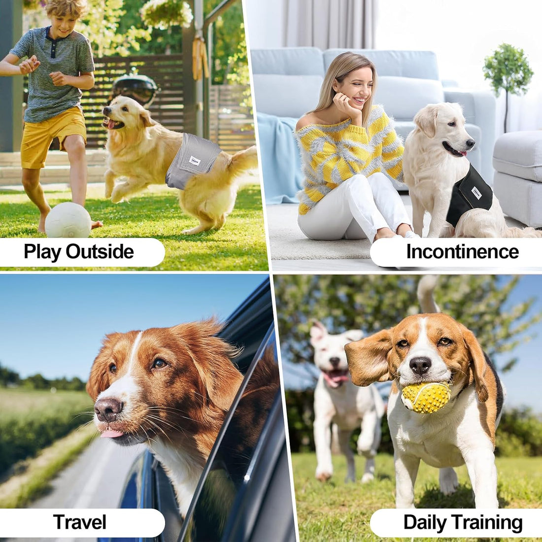 Washable Dog Diapers Male Reusable