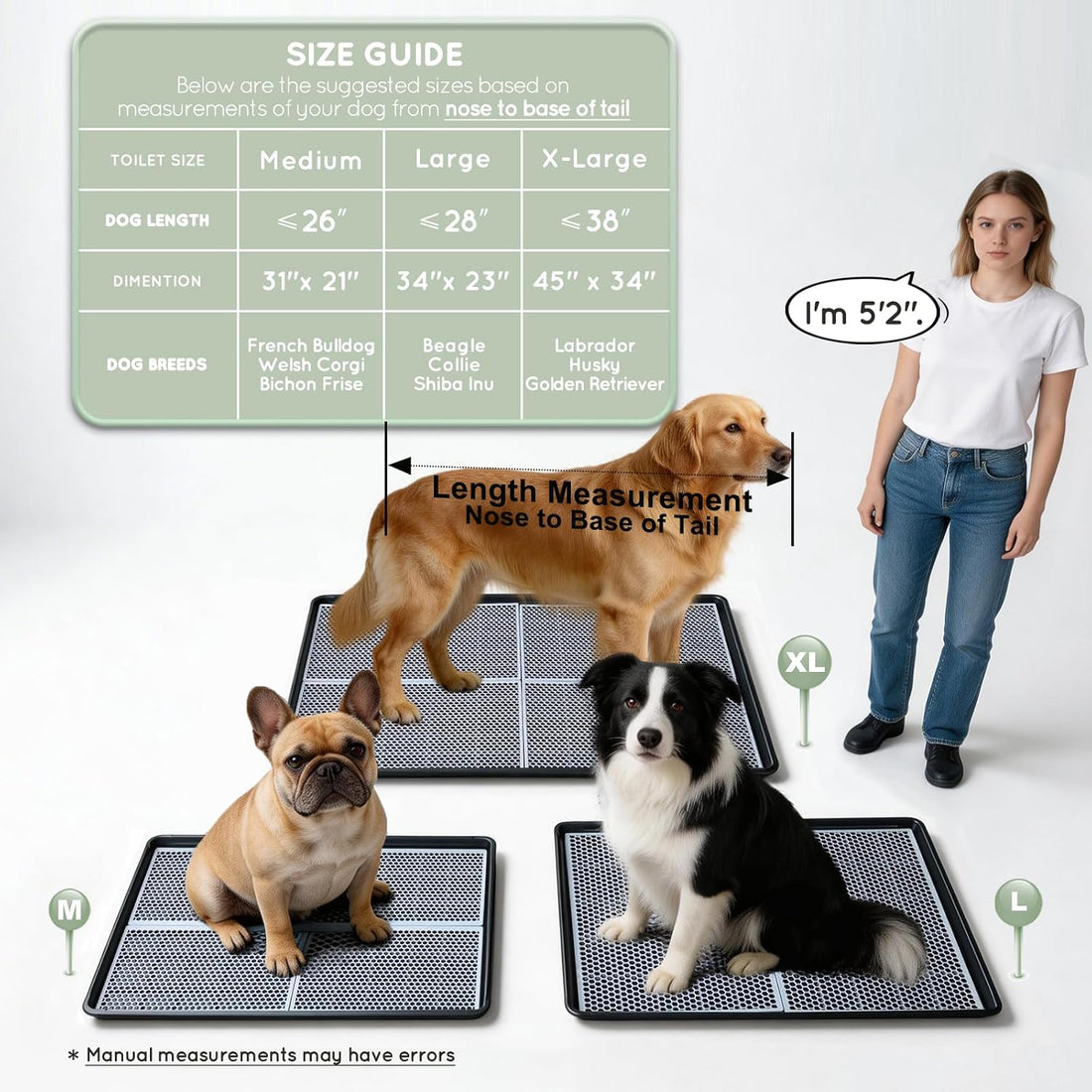 HQ4US Dog Pee Pad Holder Tray with Grate