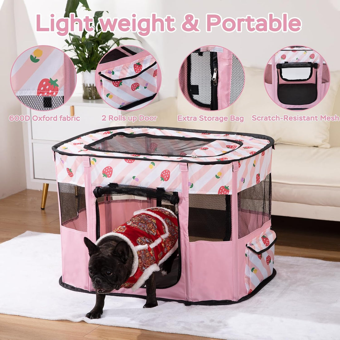 Portable Pet Cat Playpen,Cat Cages Indoor Collapsible Dog Crates Tent