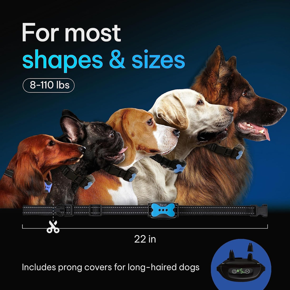 Dogrook Humane No Shock Rechargable Beep & Vibration Bark Collar