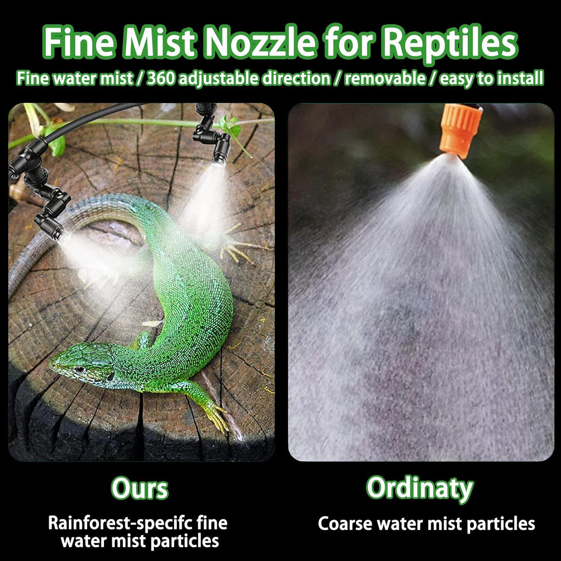 Reptile Mister Nozzles - T Double Misting Assembly