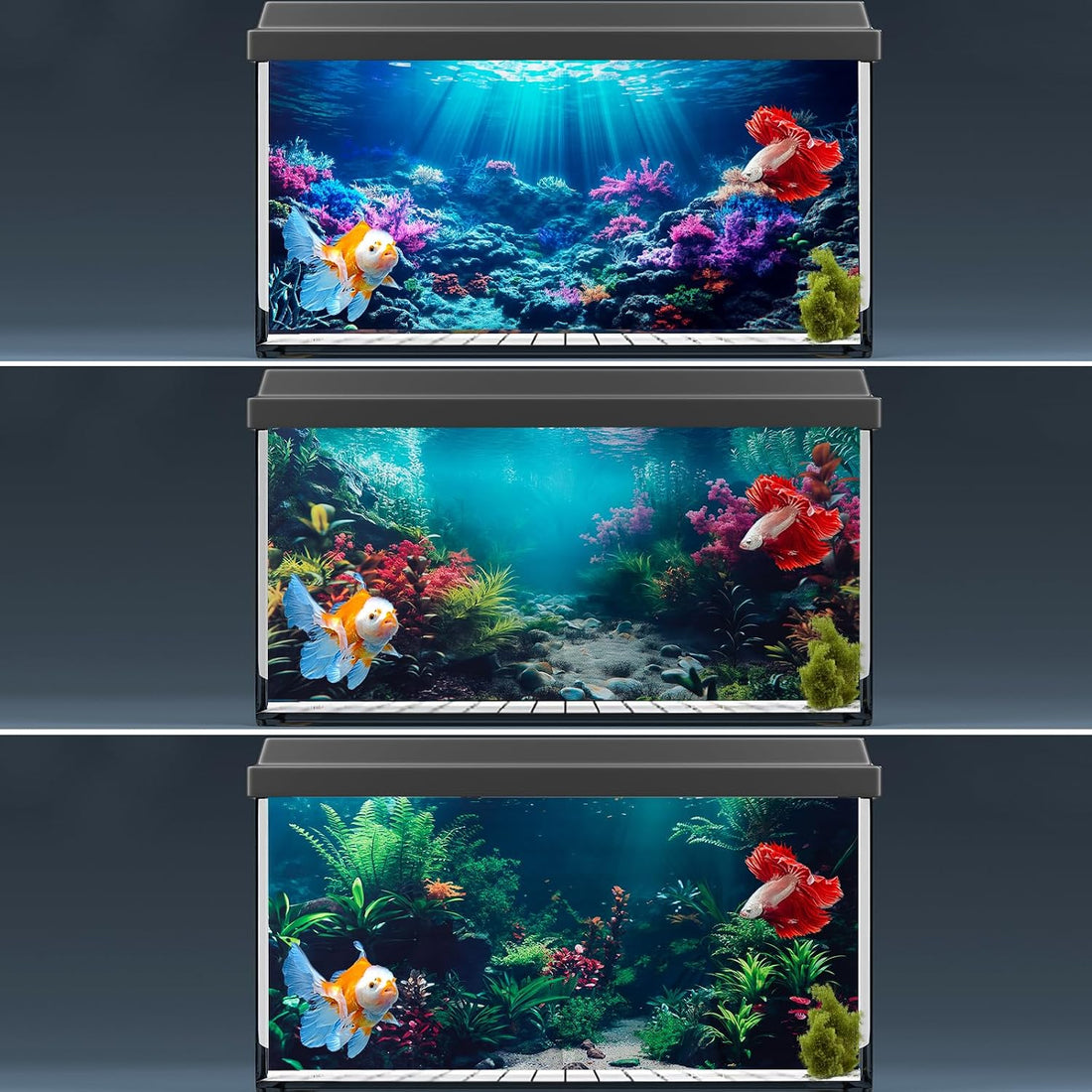 COMSUN 3 Pack Aquarium Background
