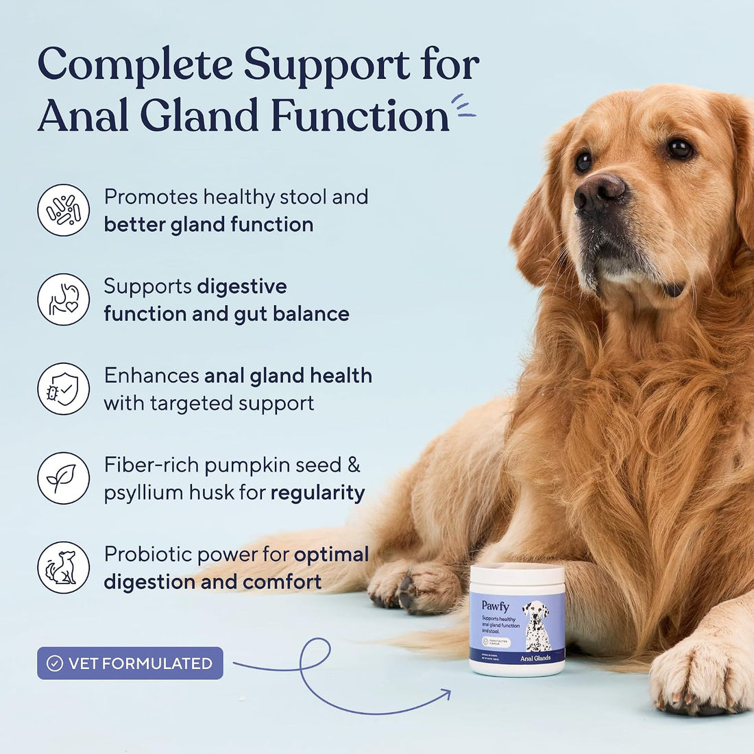 Pawfy Anal Gland Chews for Dogs - Fiber Support for Healthy Scooting