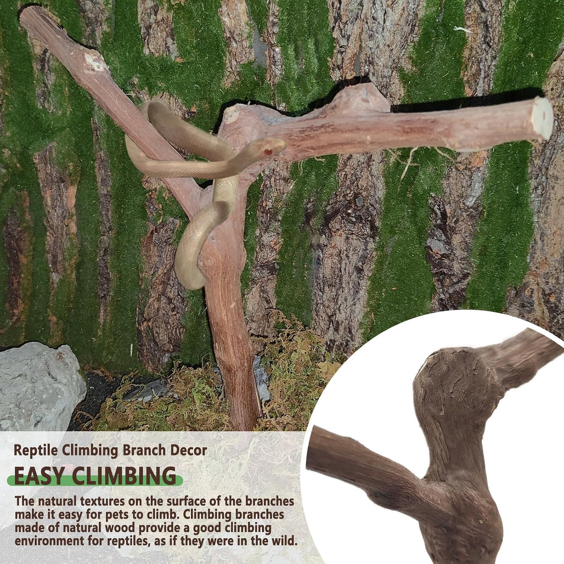 BNOSDM Reptile Grapevine Wood Lizard Natural Wood Climb Tree Branch