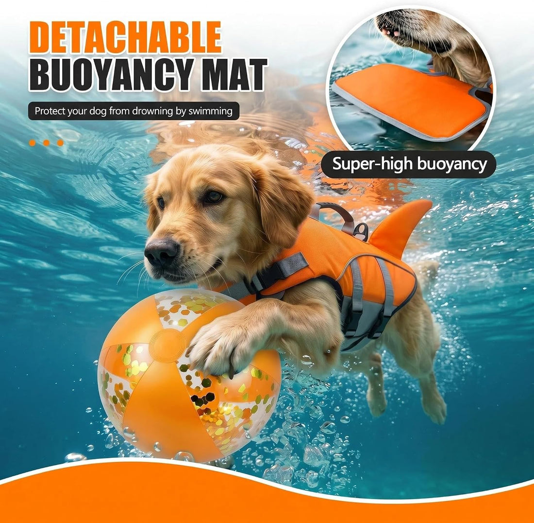 Dog Life Vest with Chin Float, High Buoyancy Dog Swim Jacket