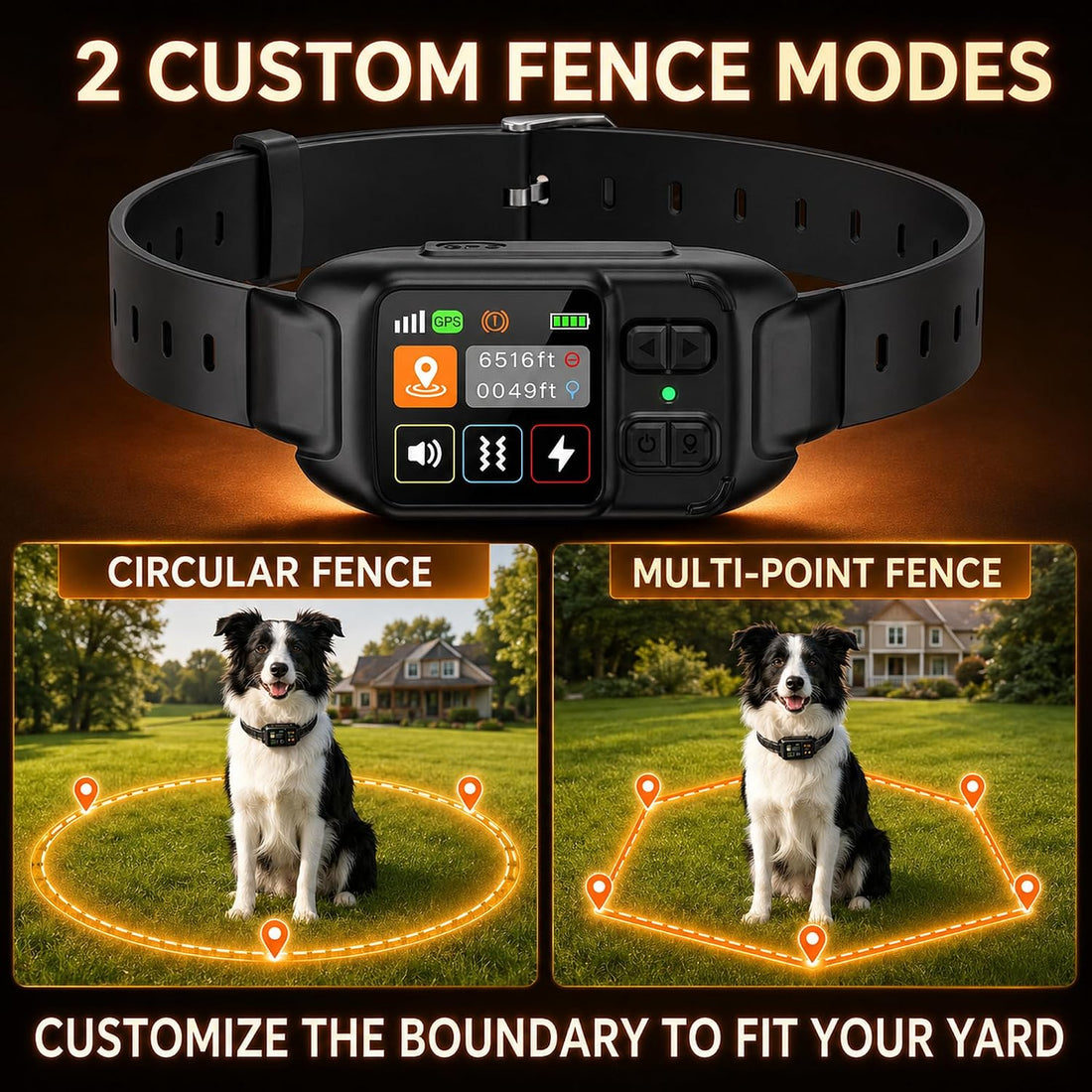 RPZ GPS Dog Collar Fence System, Wireless Dog Fence System