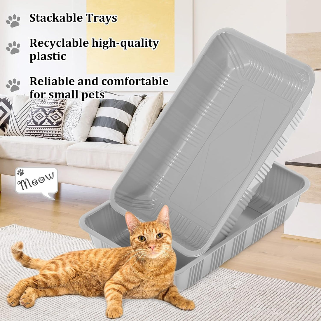 Tessco for You 60 Pack Disposable Litter Boxes for Cats