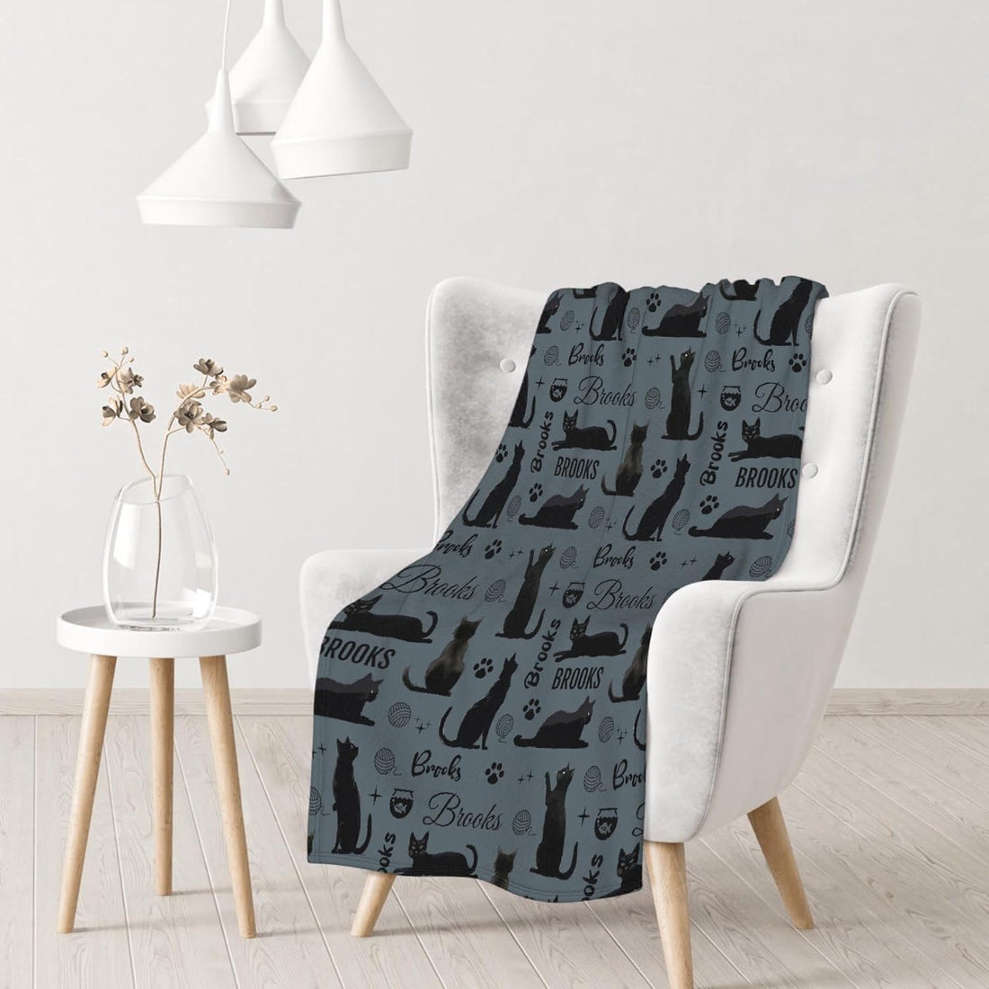 Custom Black Cat Blanket,Personalized Blankets,Custom Blanket