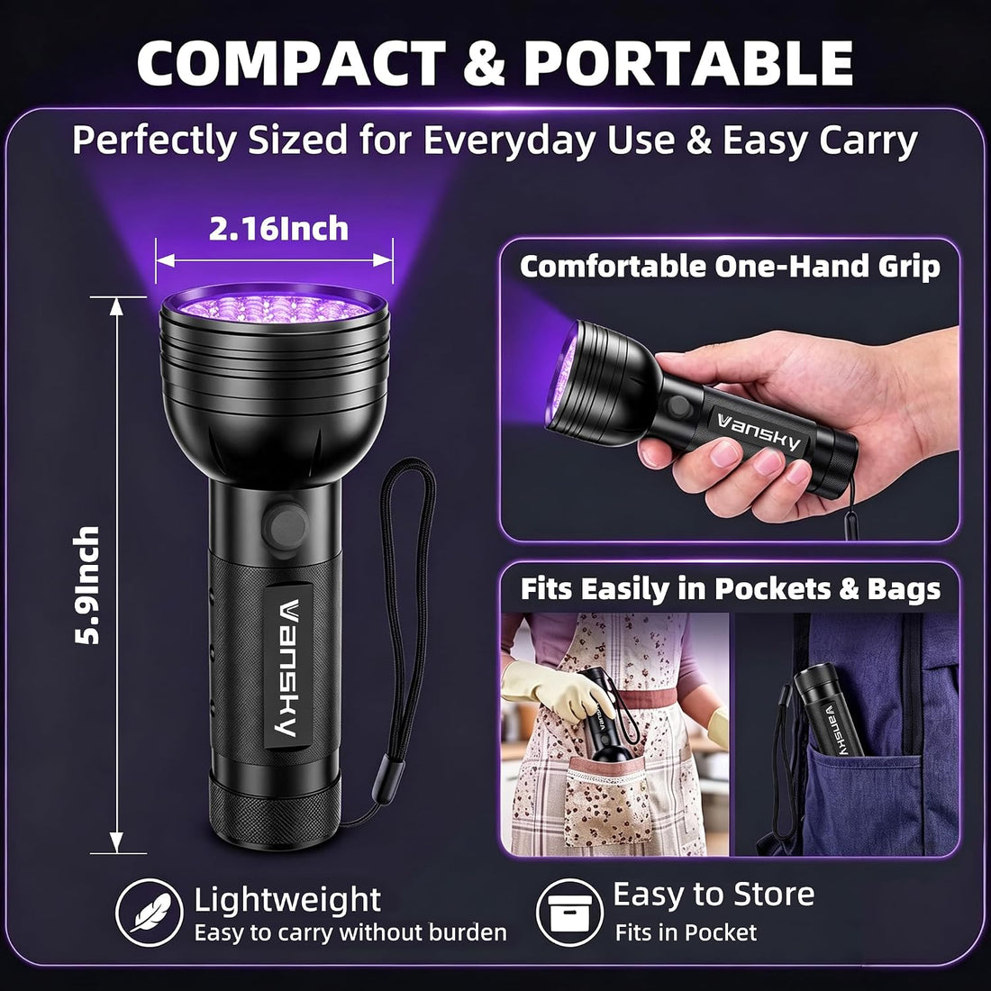 Vansky UV Flashlight Black Light