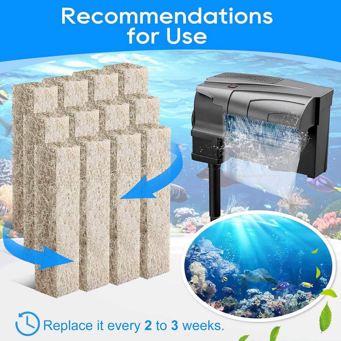 Replacement Filter Cartridges Compatible with Aqueon Quietflow 20 75