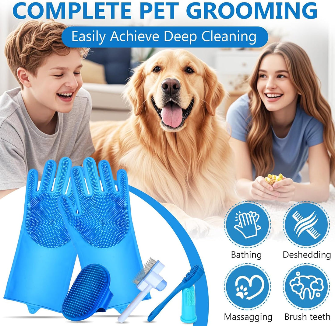 nooepc 6PCS Dog Washing Gloves Pet Grooming Gloves Dog Bath Supplies