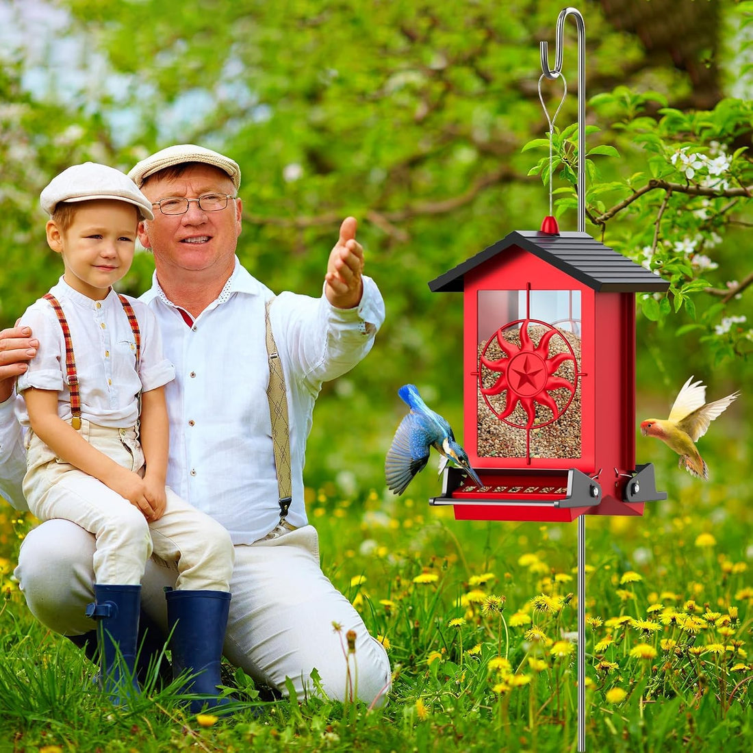 Squirrel Proof Bird Feeders for Outdoors with Weight-Activated