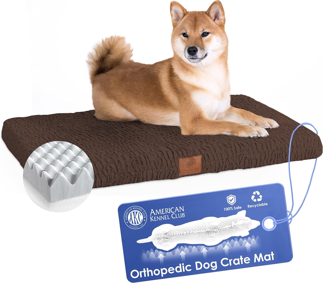 AKC Orthopedic Memory Foam Dog Crate Mat, 24" x 19"