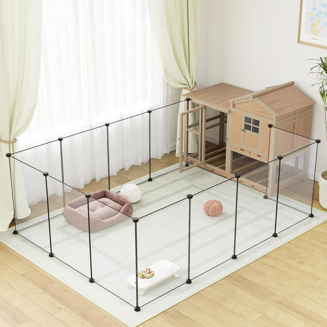 LURIVA Large Transparent Pet Playpen, 28" H x 20" W, Dog Playpen