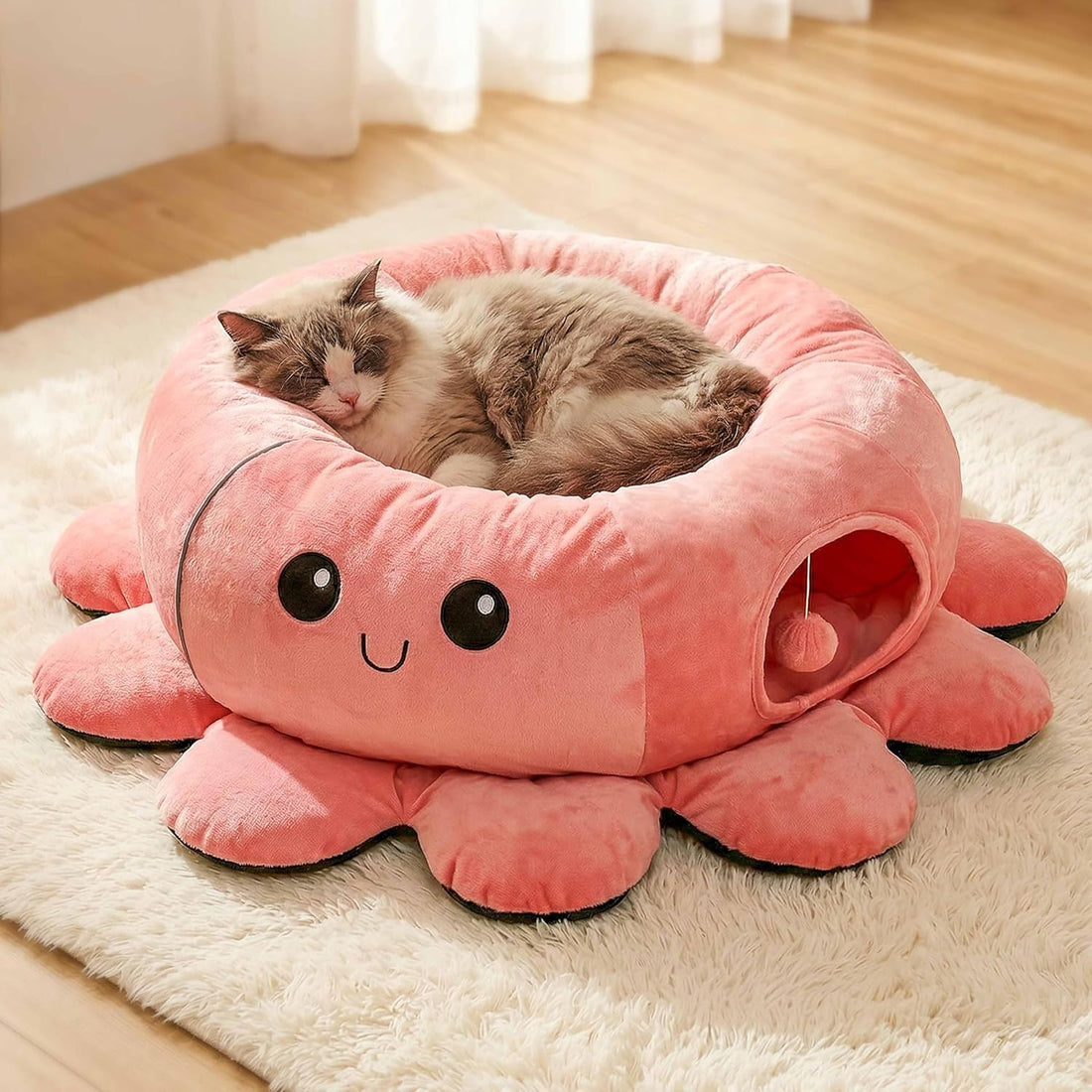 VIEFIN Cat Tunnel Bed with 20 Cat Toys