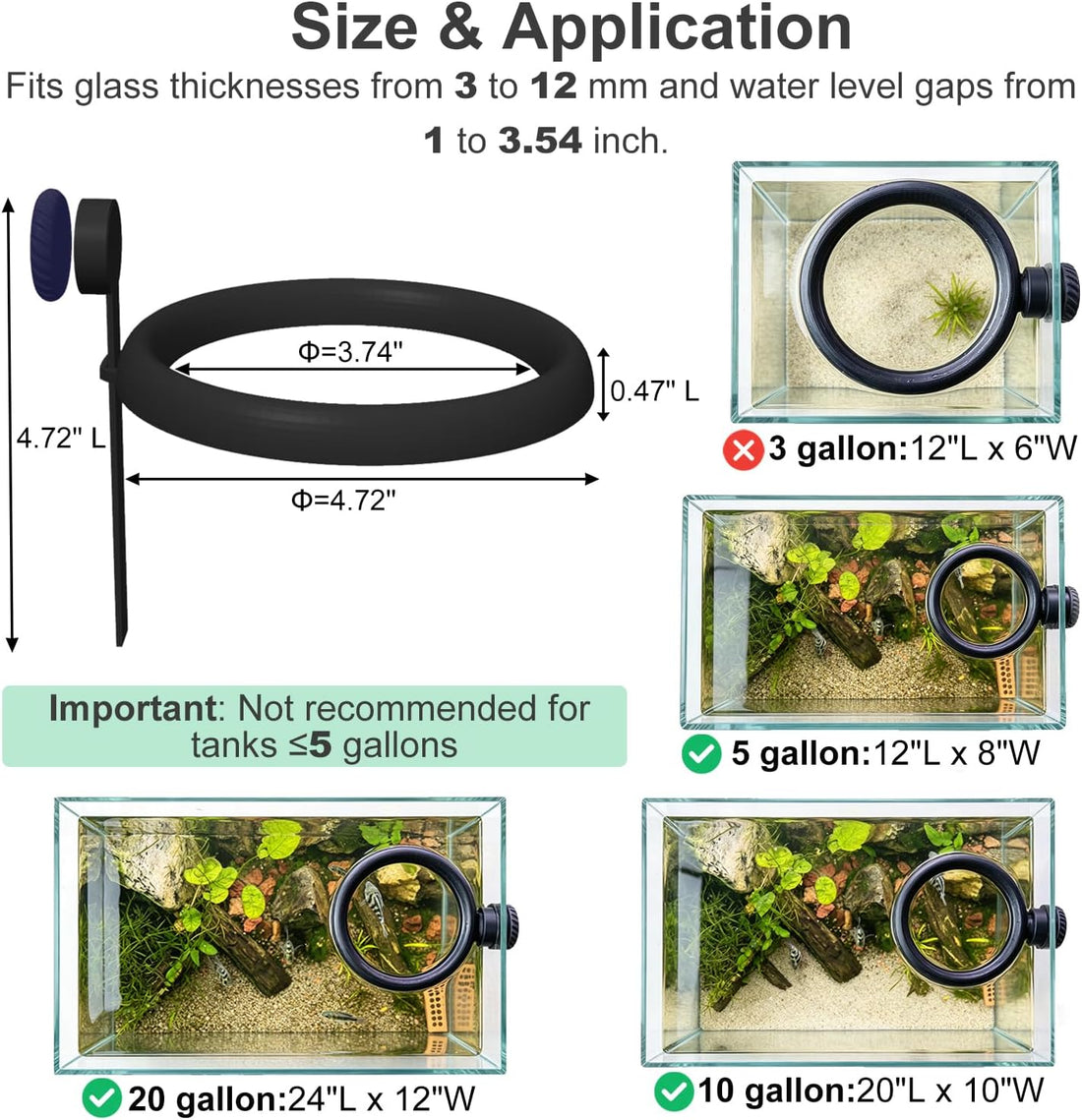 Aquarium Magnetic Fish Feeding Ring Automatic Floating Water Level