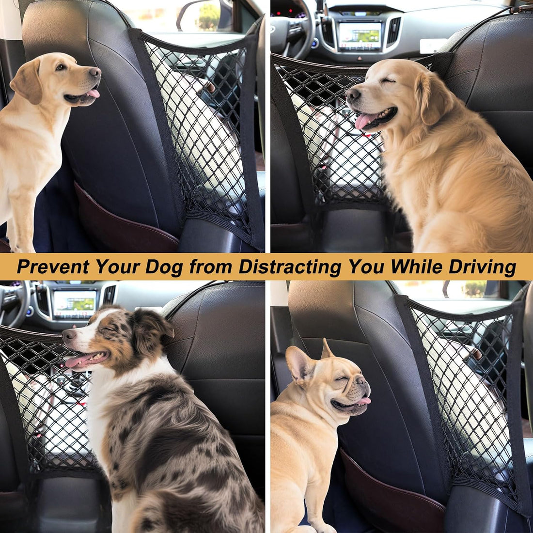 Dog Car Net Barrier for SUV， Upgraded Dog Travel Accessory