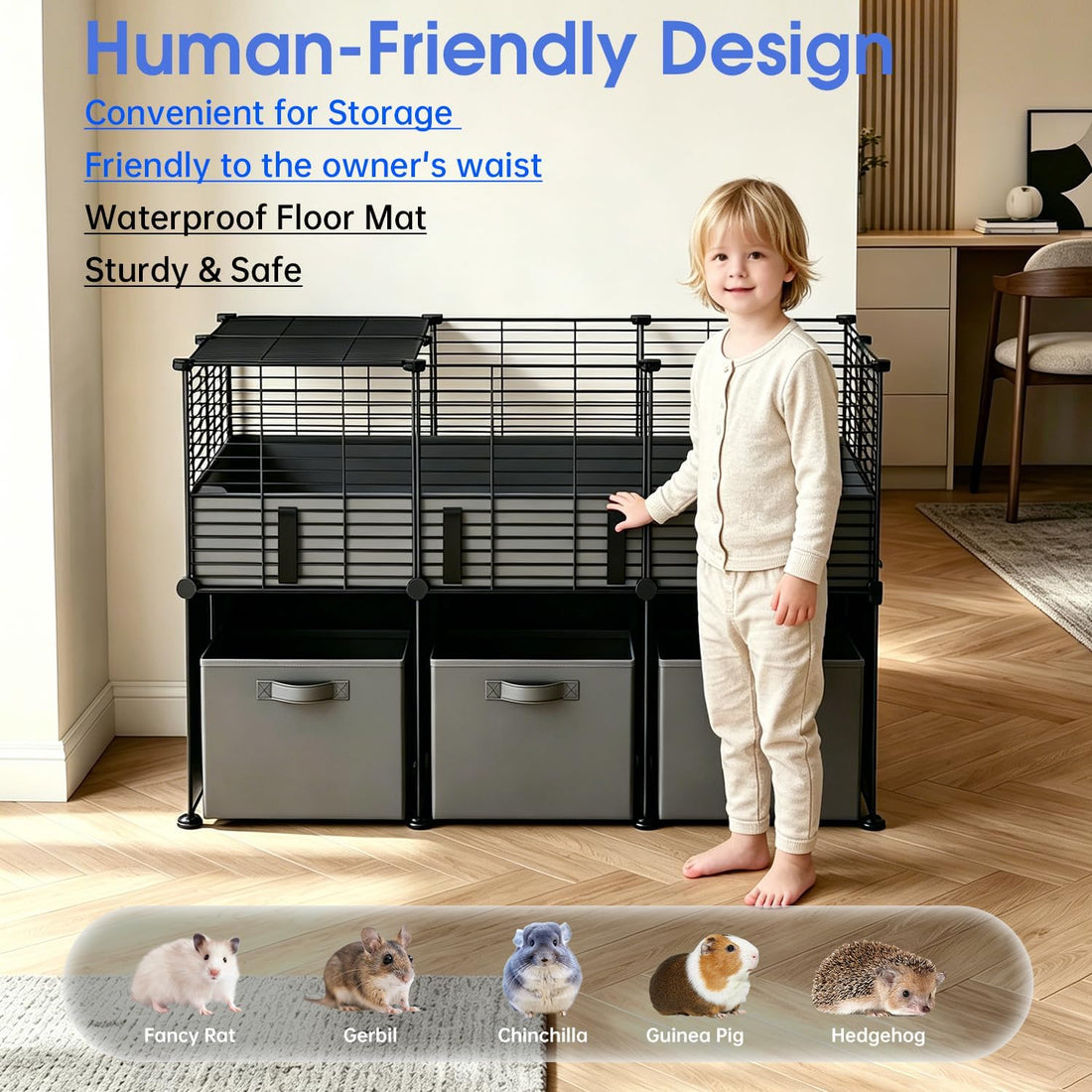 Guinea Pig Cages Small Animal Playpen with Waterproof PVC Liner
