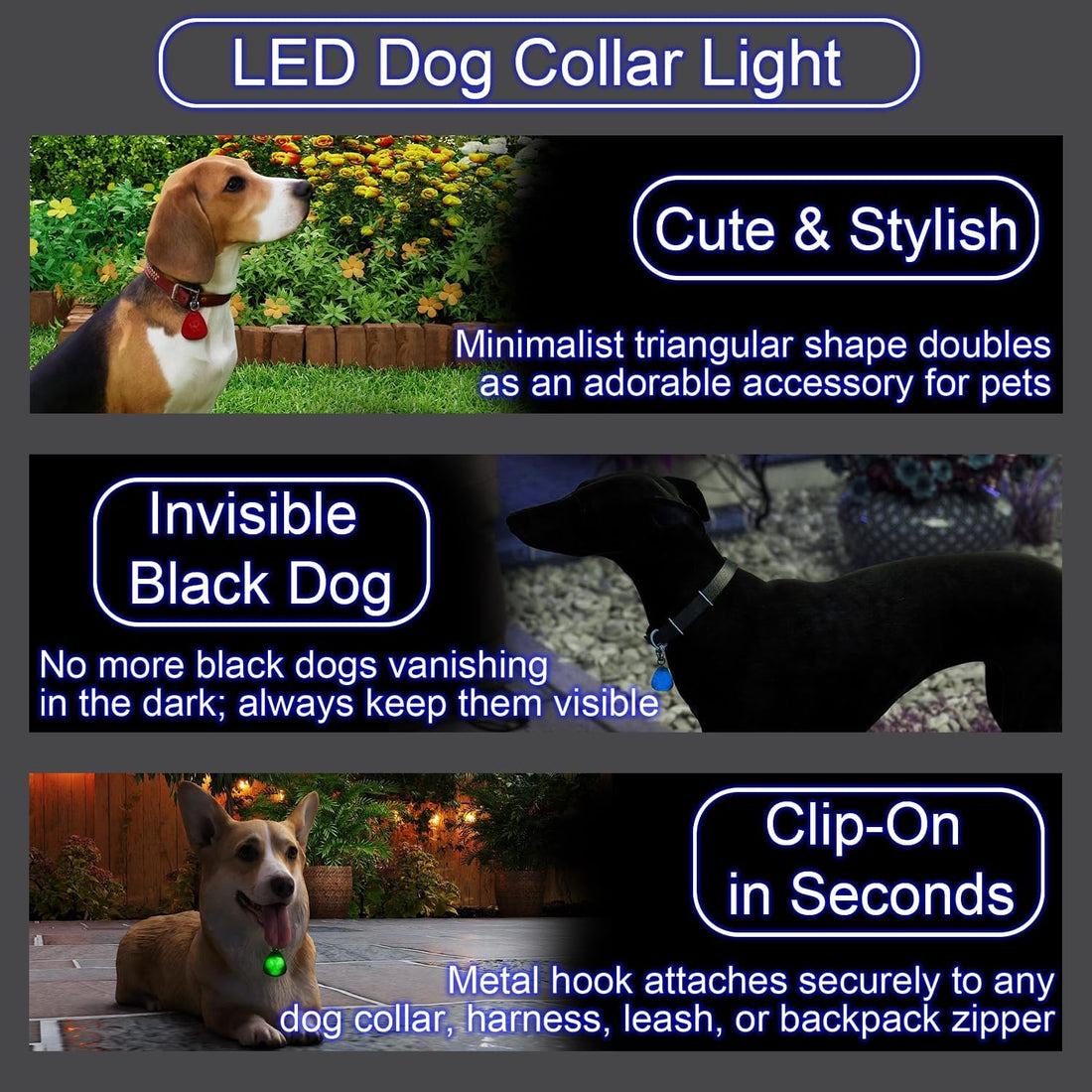 QUELIEN LED Dog Collar Light