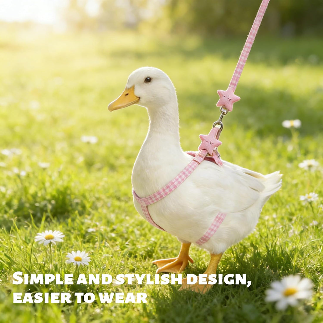 2Pcs Adjustable Chicken Harness and Leash Set, Duck Harness, Blue