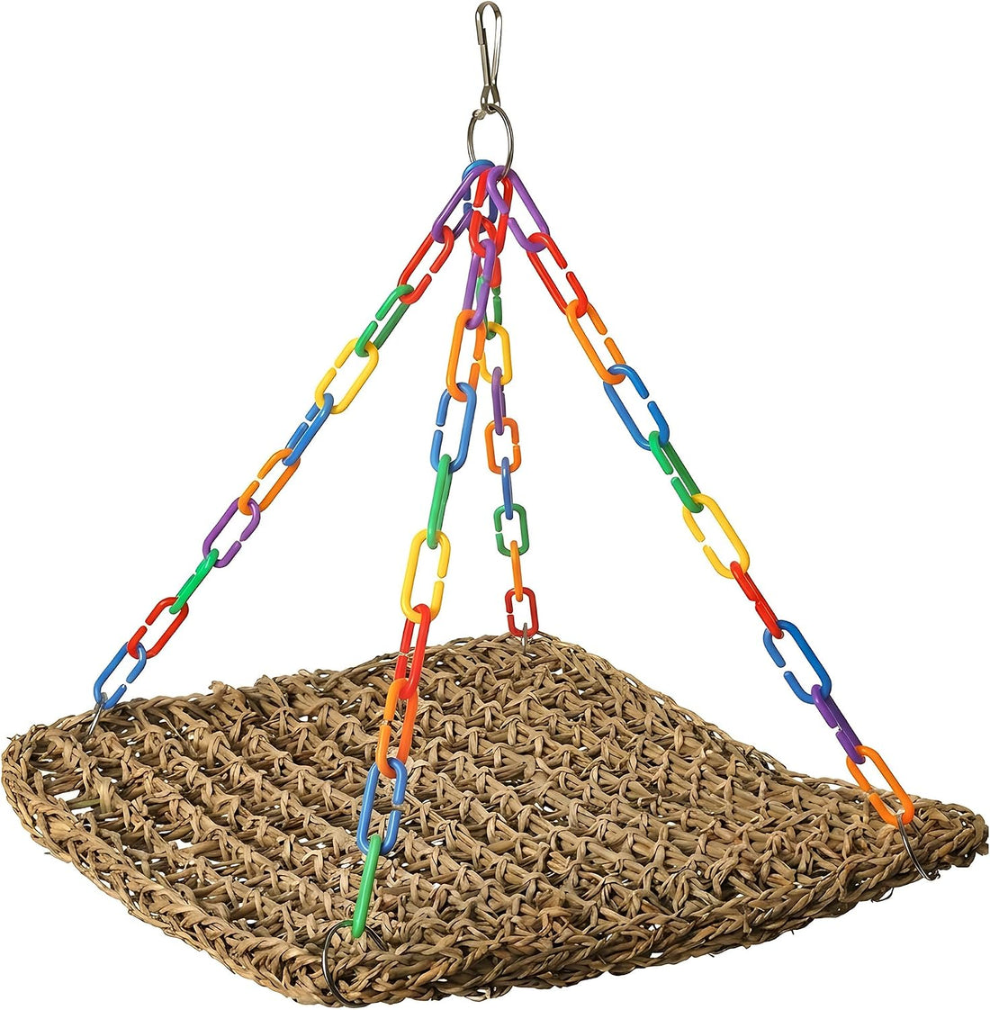 Natural Grass Bird Hammock, Climbing Perch for Pets