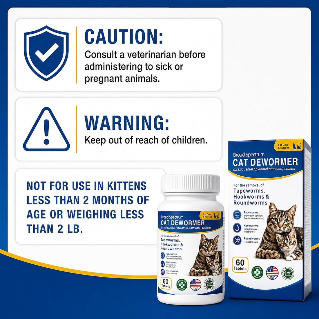 Broad Spectrum Cat Dewormer, Praziquantel & Pyrantel Pamoate