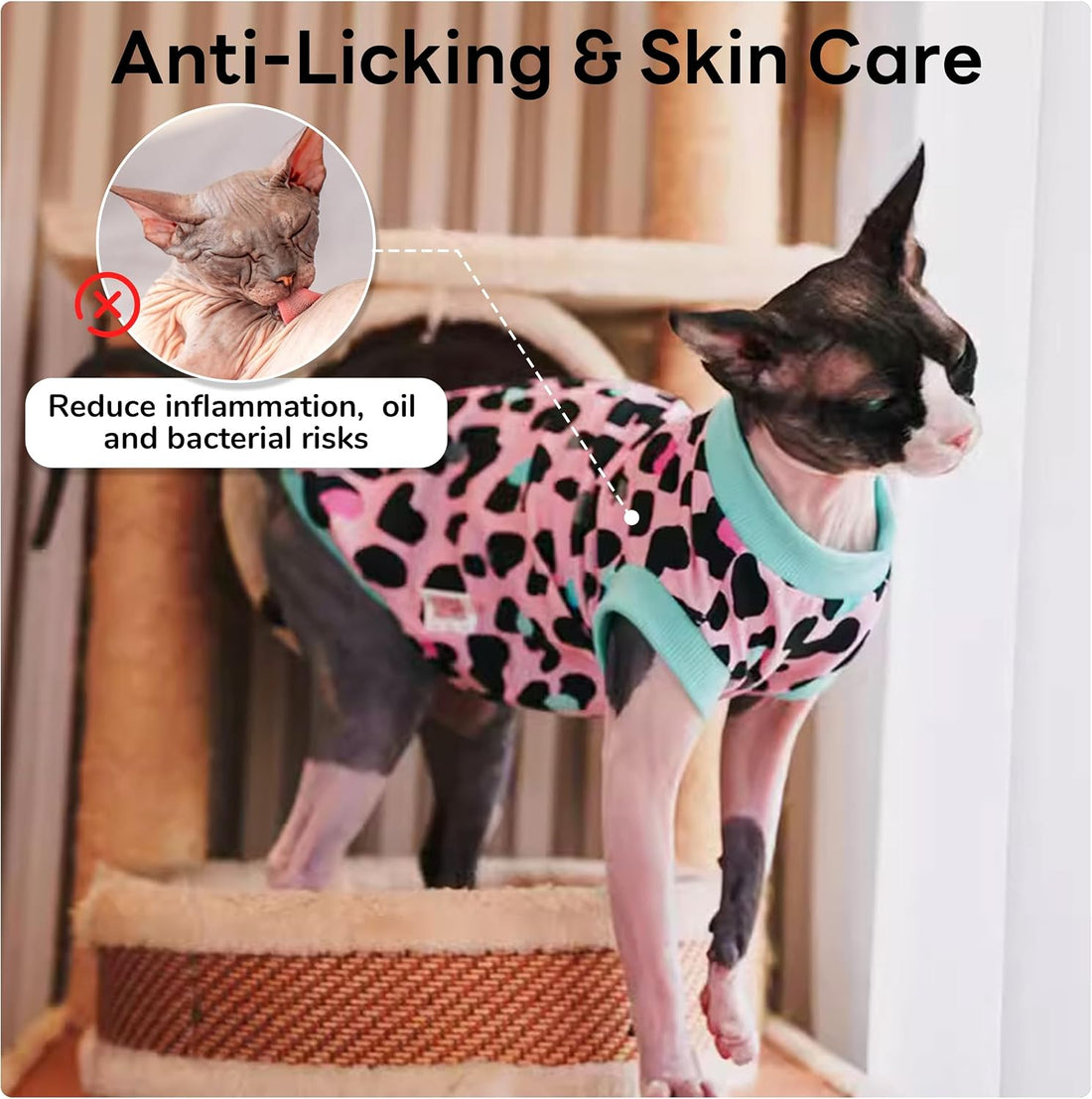 PUMYPOREITY Sphynx Cat Clothes - Soft & Stretchy Sweater Shirt, Pink