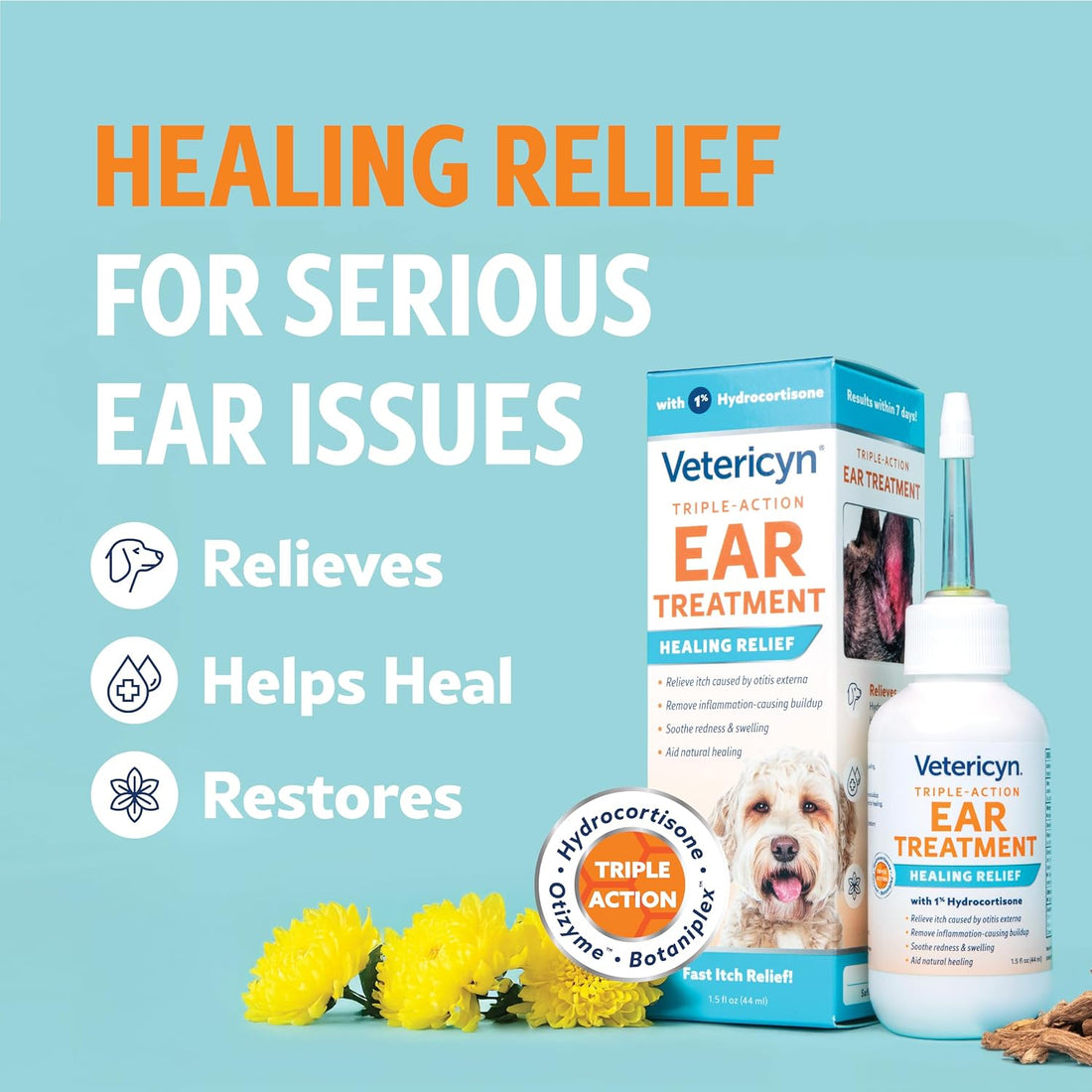 Vetericyn Triple-Action Ear Treatment for Dogs & Cats