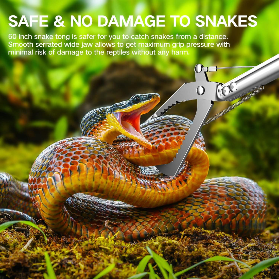 60" Snake Tongs Collapsible Grabber