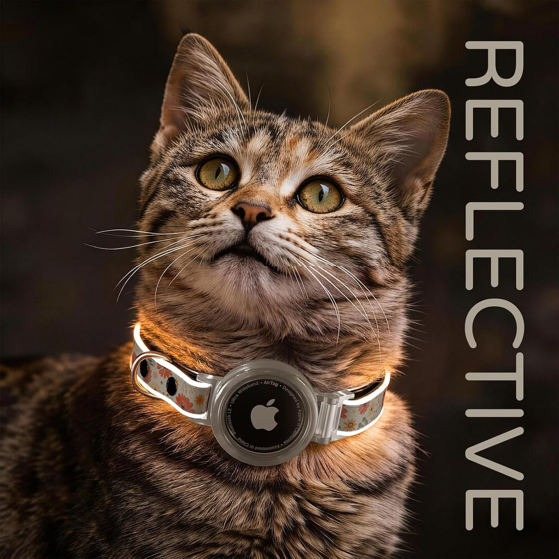 Airtag Cat Collar, Reflective Breakaway Cat Collar with Airtag Holder