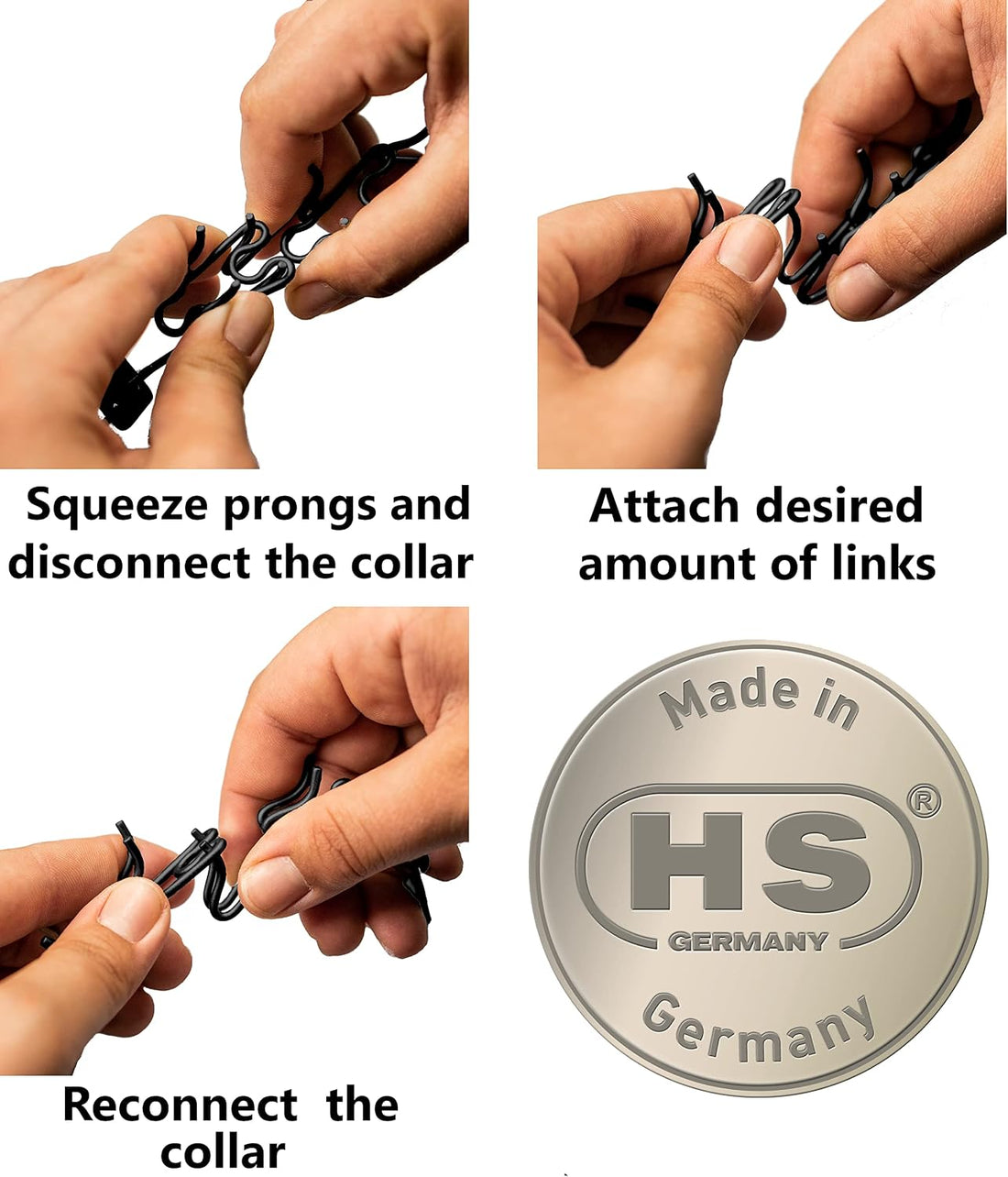 Herm Sprenger – Black Stainless Steel Additional Prong Links for Herm