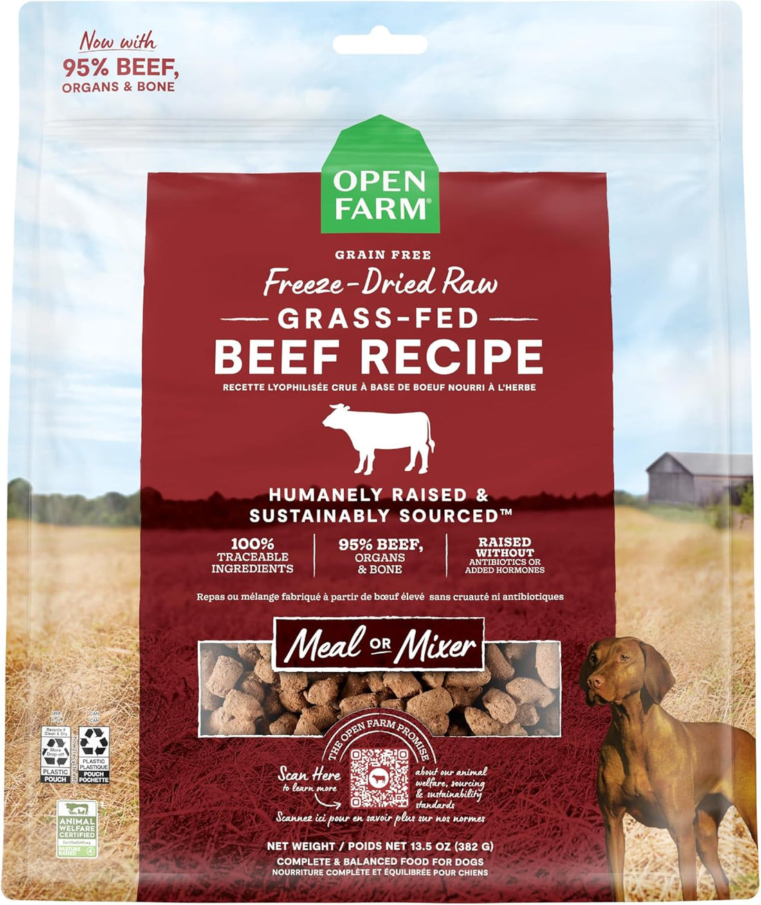 Open Farm Freeze Dried Raw Dog Food, Beef Bite-Sized Morsels