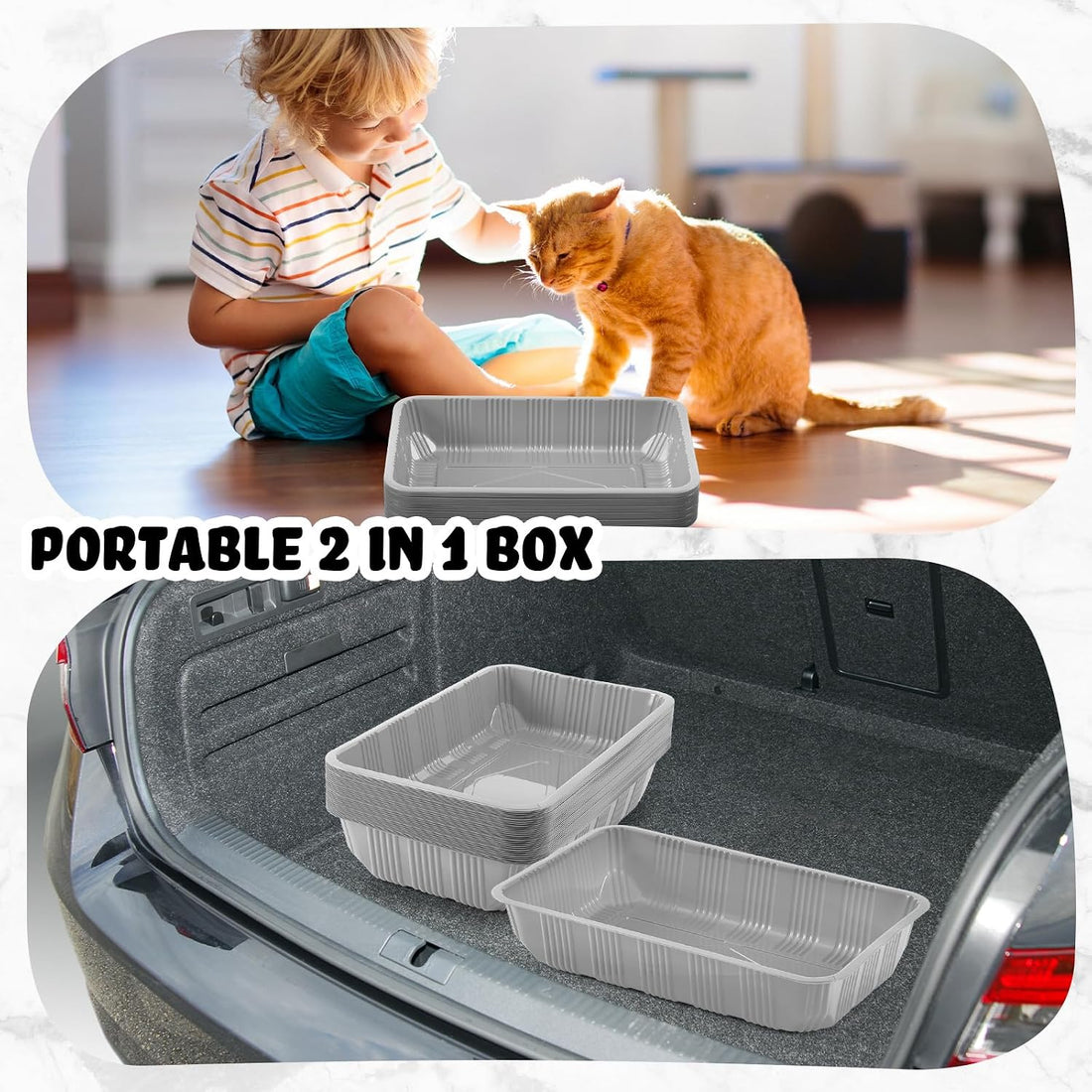 Tessco for You 60 Pack Disposable Litter Boxes for Cats
