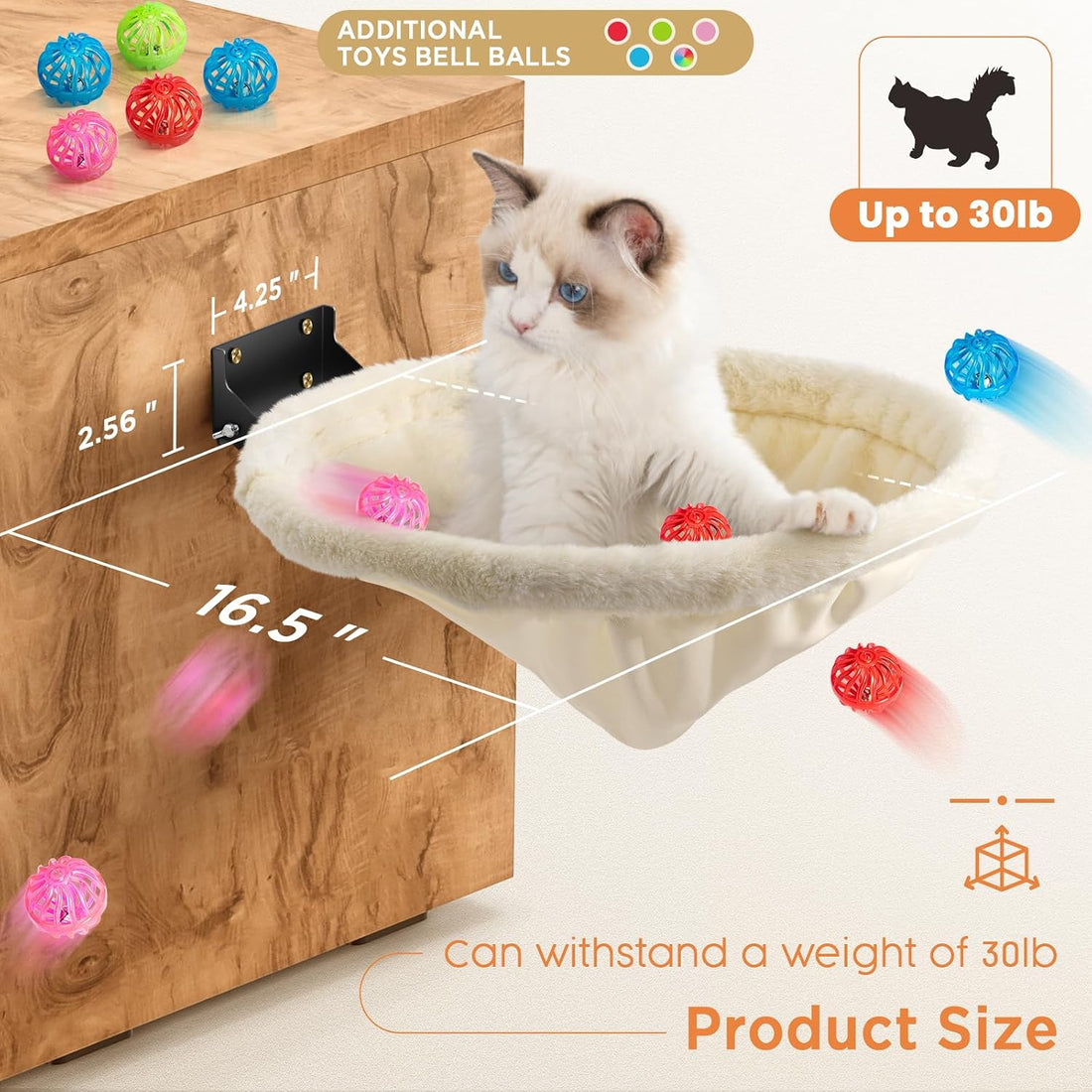 JUNSPOW Cat Hammock Wall Mounted