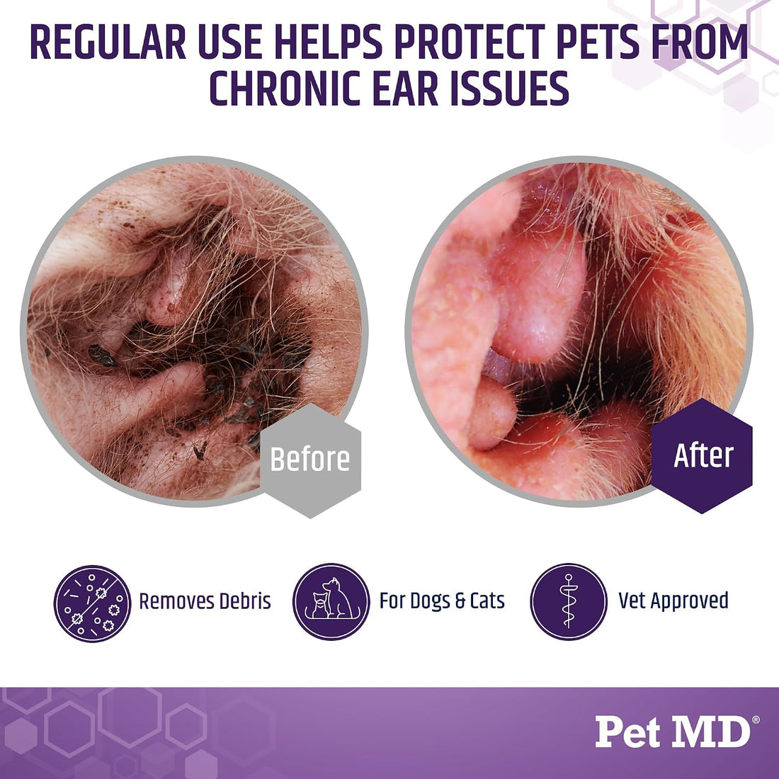 Pet MD Tris Flush Ear Cleaner for Dogs & Cats