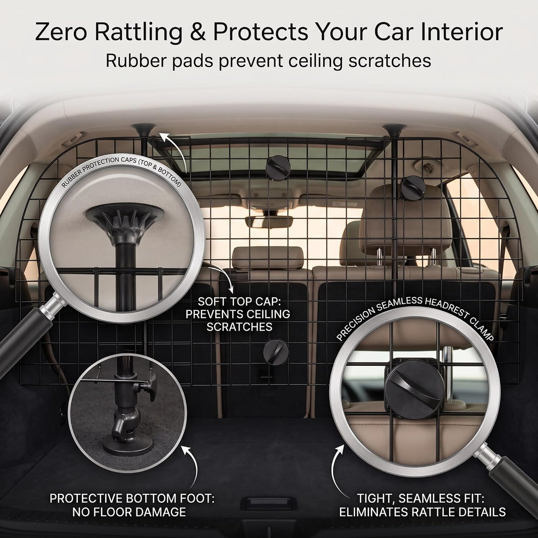 Adjustable Heavy Duty Metal Dog Car Barrier for SUVs