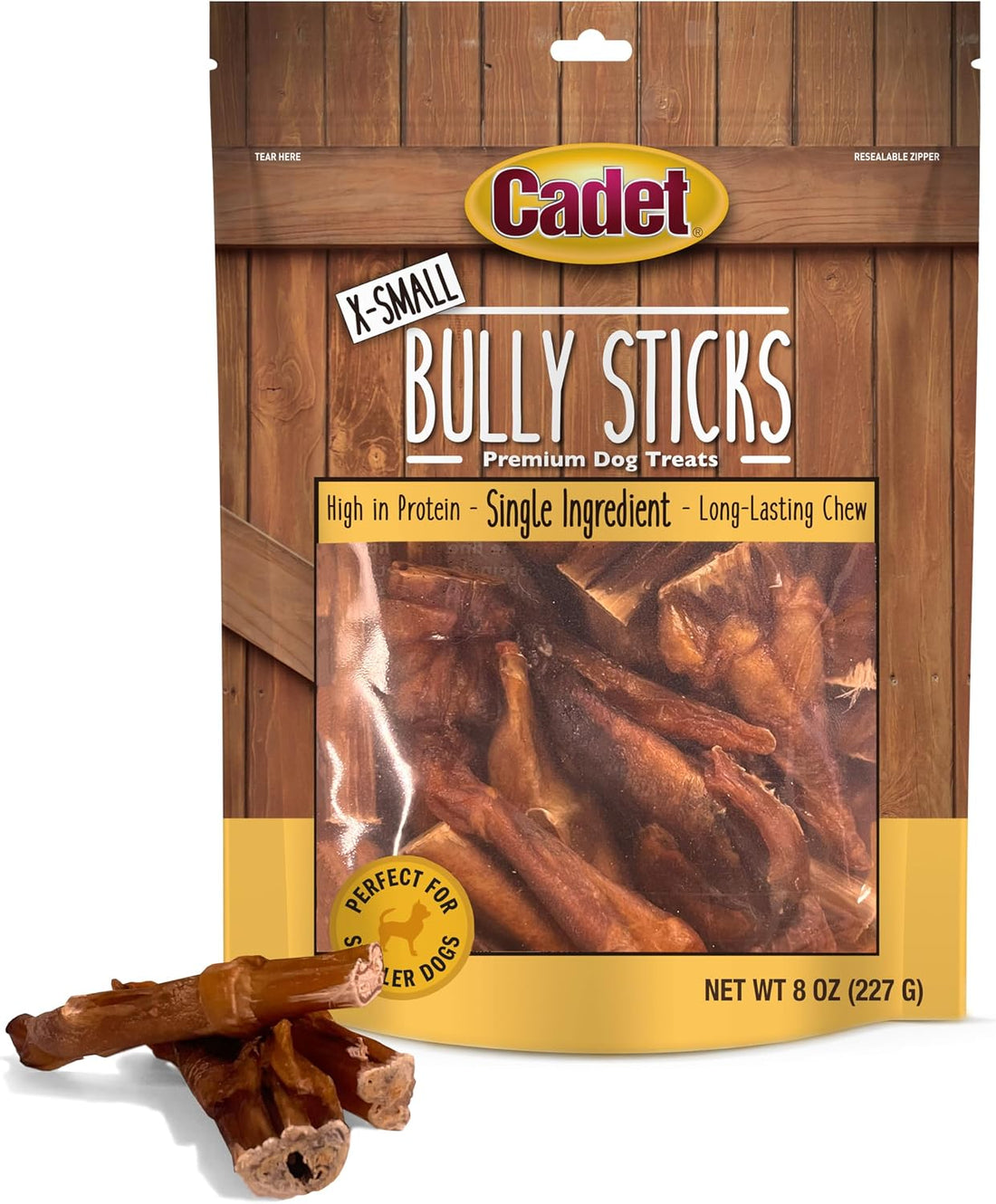 Cadet Bully Sticks for Small Dogs, All-Natural Beef Pizzle