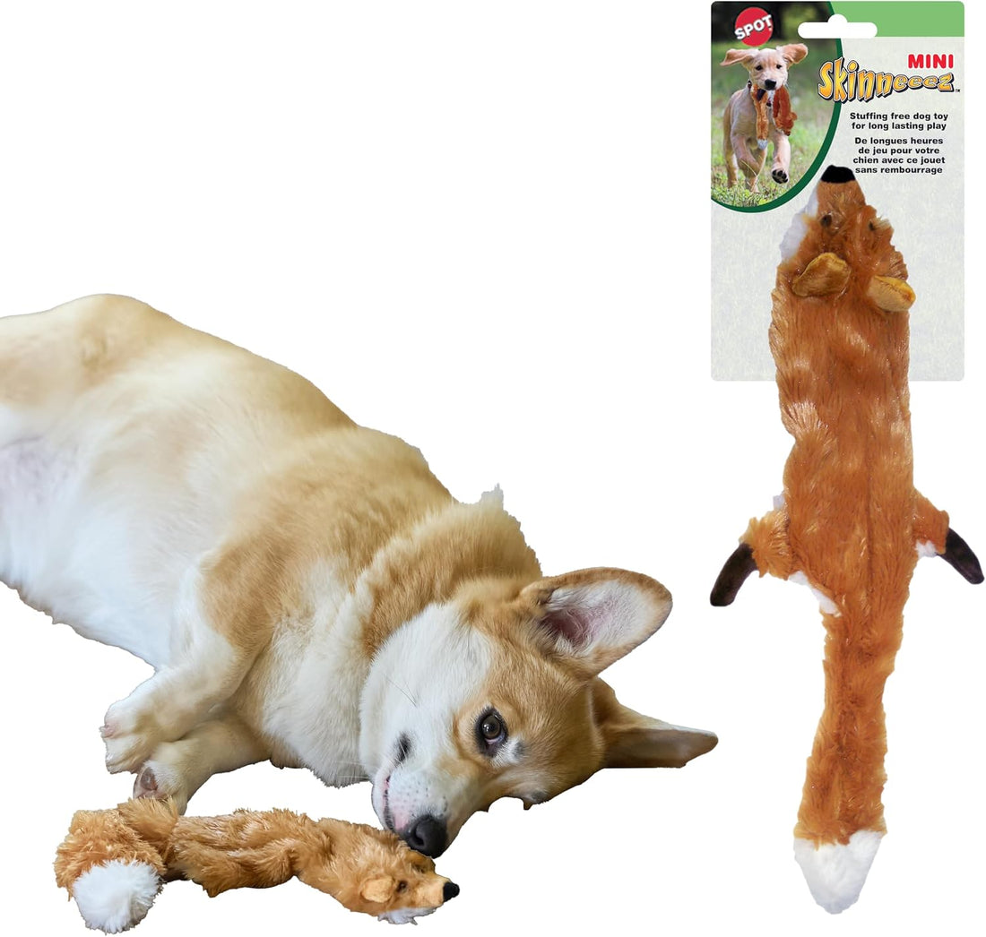 SPOT Skinneeez Fox 23-Inch Stuffing-Free Plush Dog Toy