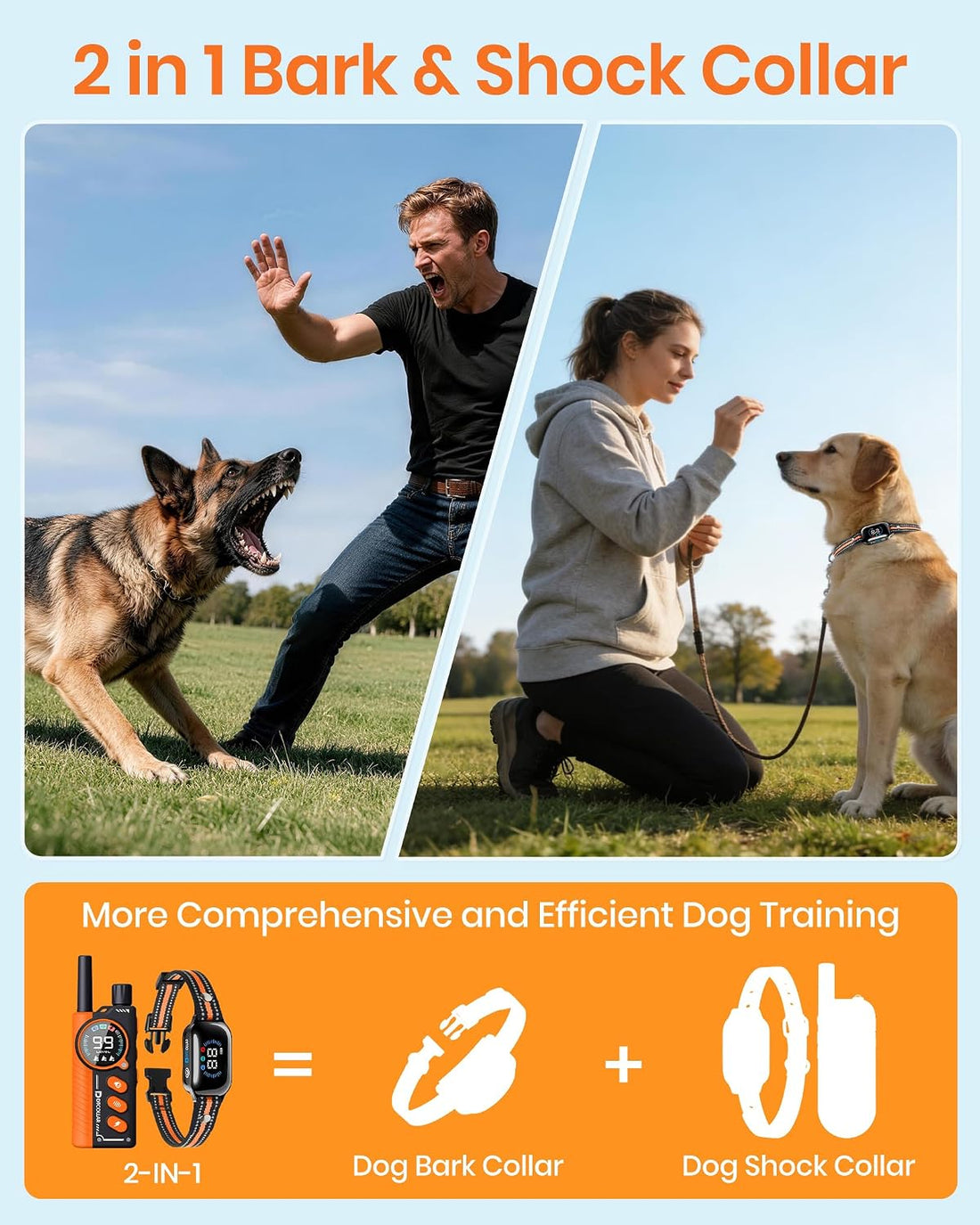 Bark & Shock Collar Combo for 2 Dogs