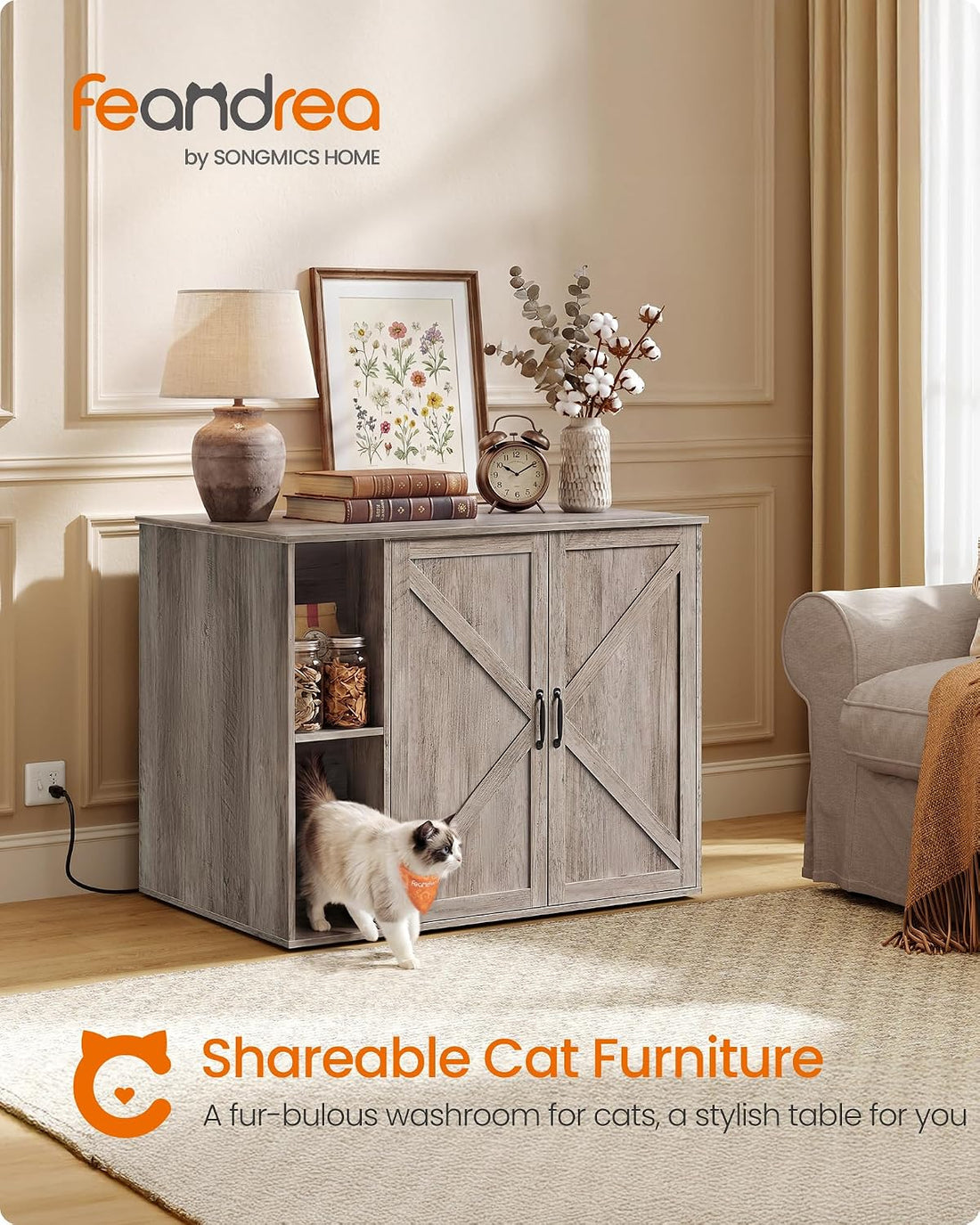 Feandrea Cat Litter Box Enclosure