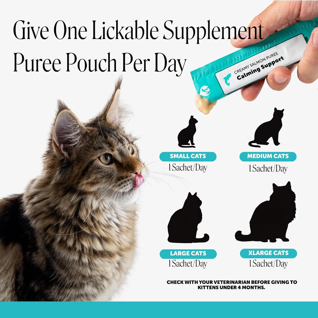 Pet Honesty Vet Backed Cat Calming Supplement Puree, Salmon, 20 Ct