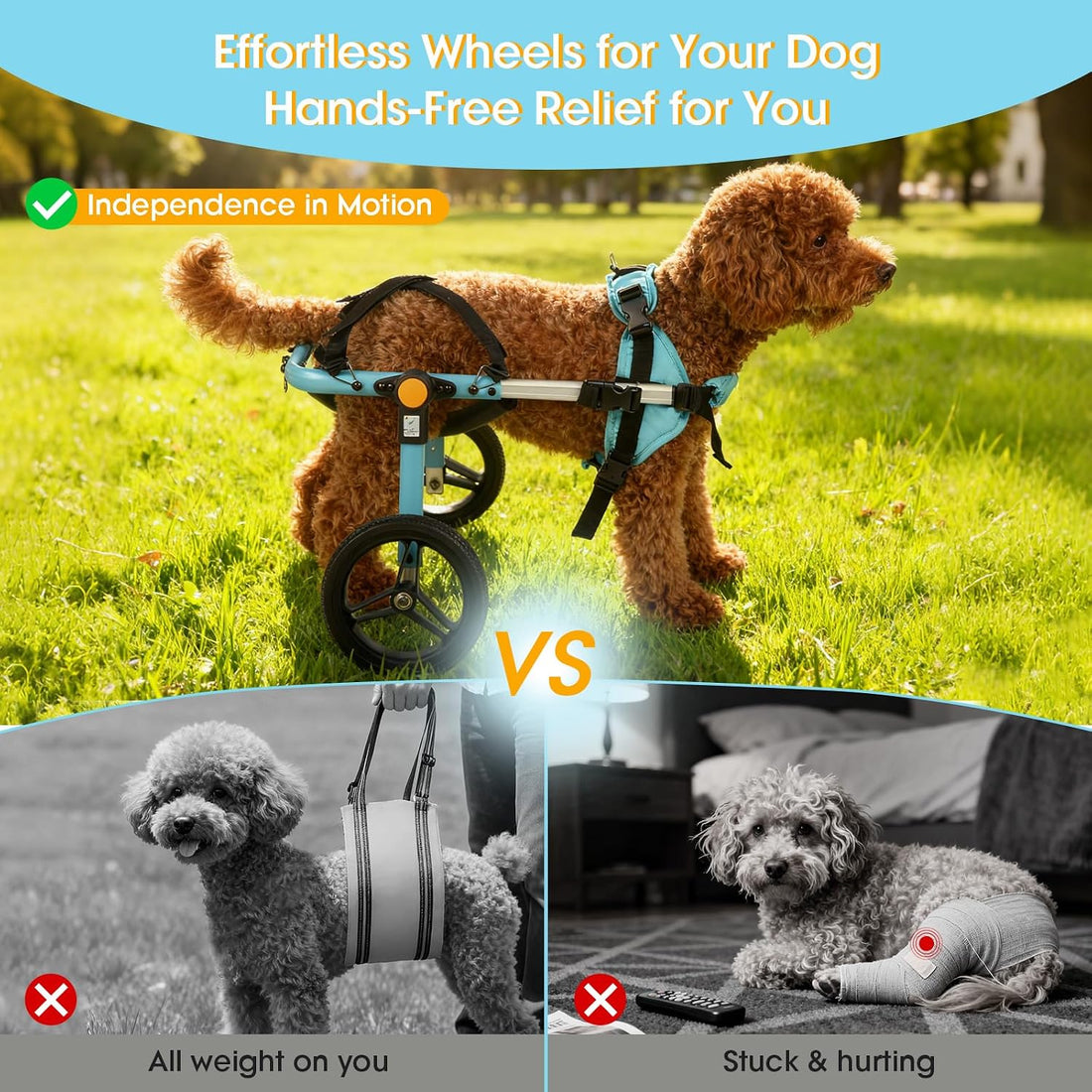 TailWaggers Dog Wheelchair for Back Legs | Adjustable Mobility Aid