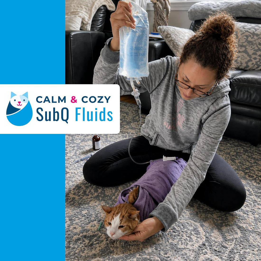 Calm & Cozy® Cat Swaddle Wrap for Anxiety & Handling (Lavender, Med)