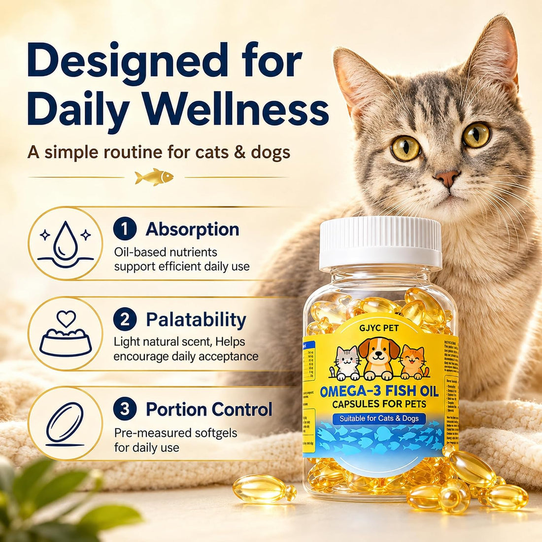 GJYC PET Fish Oil for Dogs & Cats
